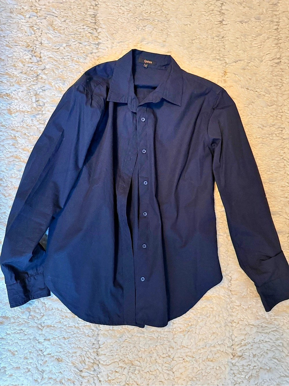 Quince Button Down Shirt in navy Size Small